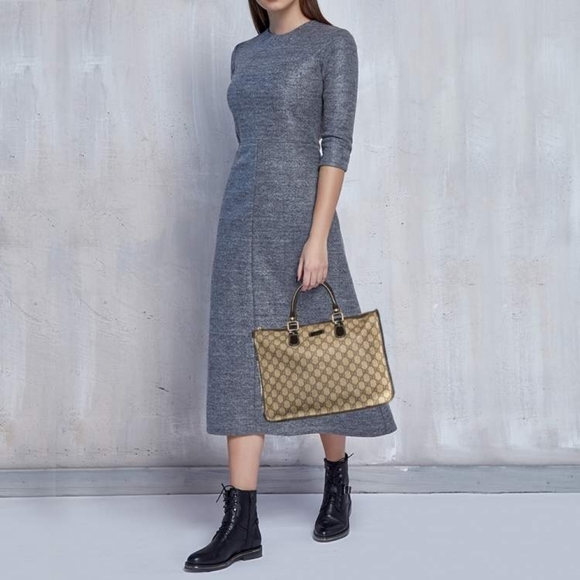 Authentic Gucci GG Supreme Joy Tote Canvas & Leather Bag - Picture 7 of 14